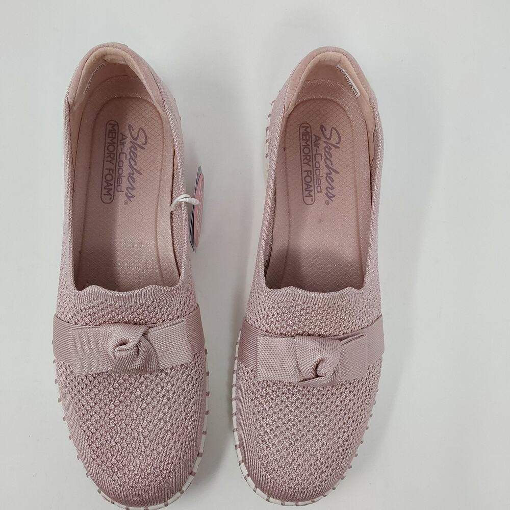 Skechers Sepulveda 2.0 Velvet Sky Blush Knit Loafers Womens 11 Vegan Bow - Picture 4 of 16